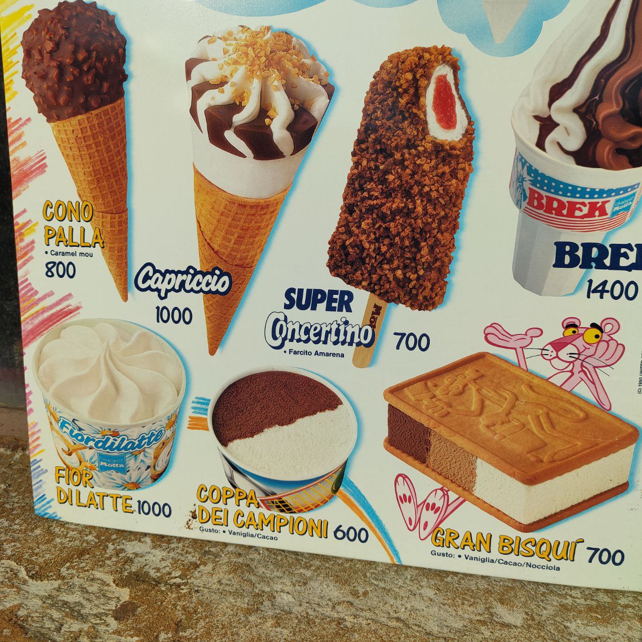 Listino prezzi - Gelati Motta | Anni '90