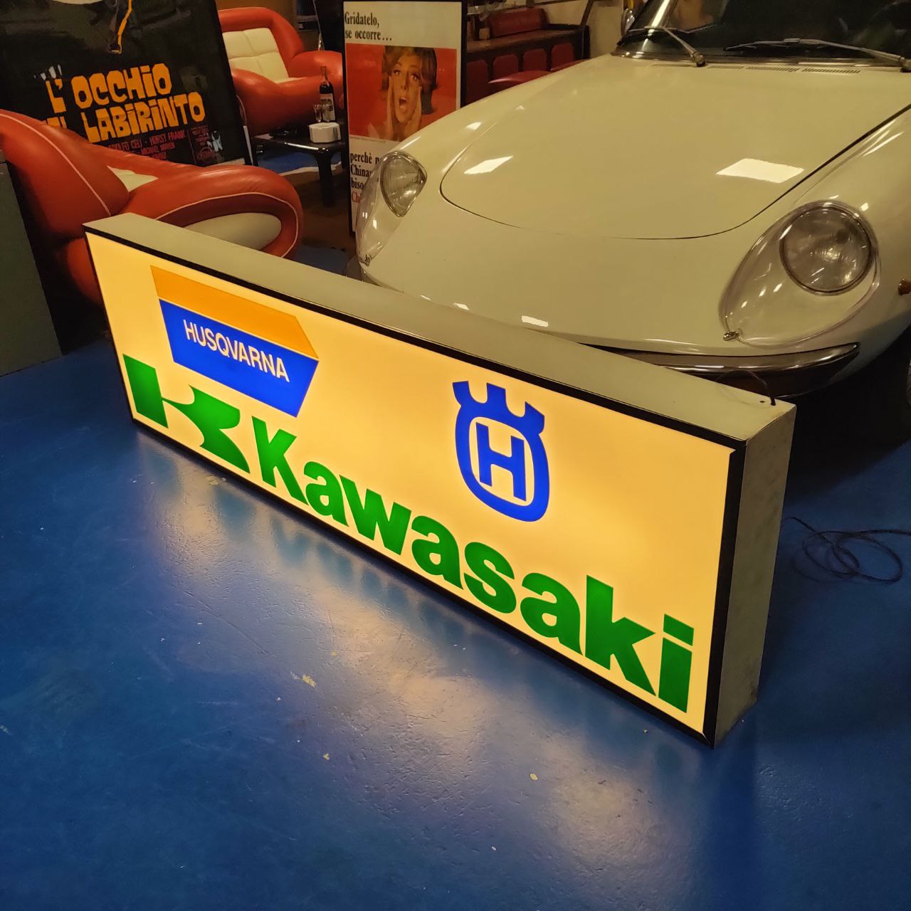 Insegna luminosa - Kawasaki Husqvarna | Anni '80