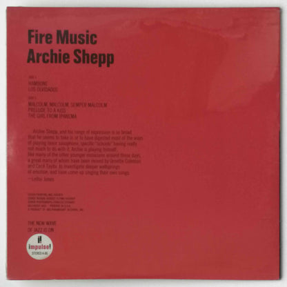 FIRE MUSIC – ARCHIE SHEPP LP, Stereo-Gatefold-Album