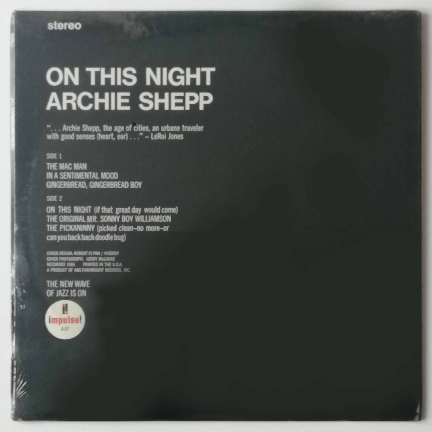 ON THIS NIGHT – ARCHIE SHEPP LP, Stereo-Gatefold-Album