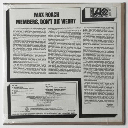 MAX ROACH - MEMBERS, DON'T GIT WEARY LP, Stereo album