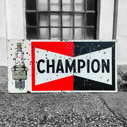 Enamelled sign - Champion | 60's