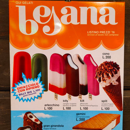 Price list - Besana ice creams | 70's