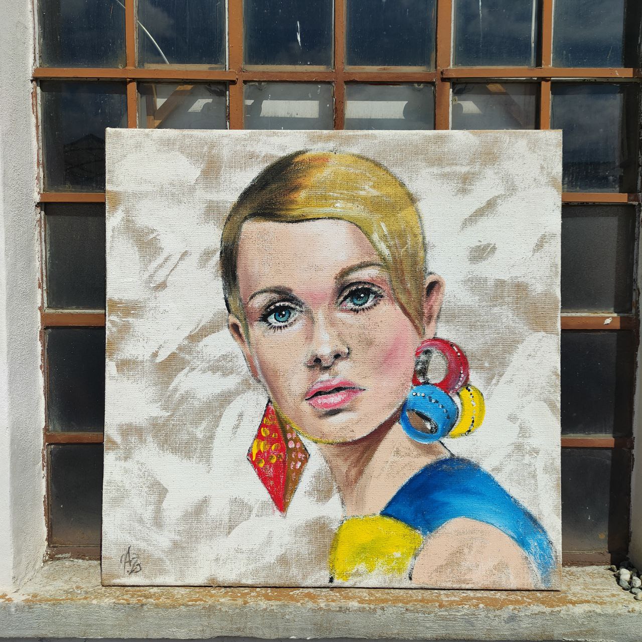 Painting on jute canvas - Twiggy Lawson - Studio AZ