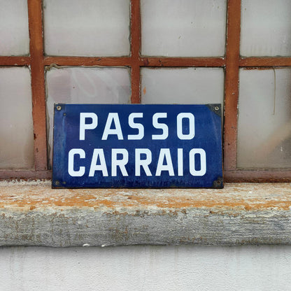 Insegna smaltata - Passo carraio | Anni '50