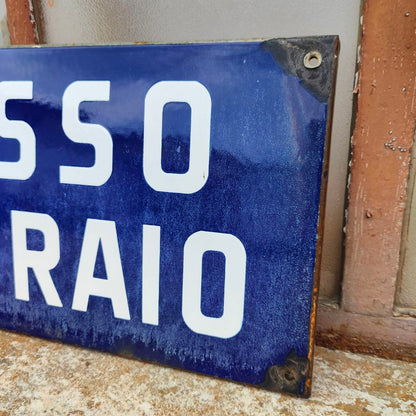 Insegna smaltata - Passo carraio | Anni '50