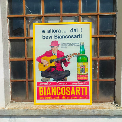 Advertising poster - Biancosarti - Giorgio Gaber