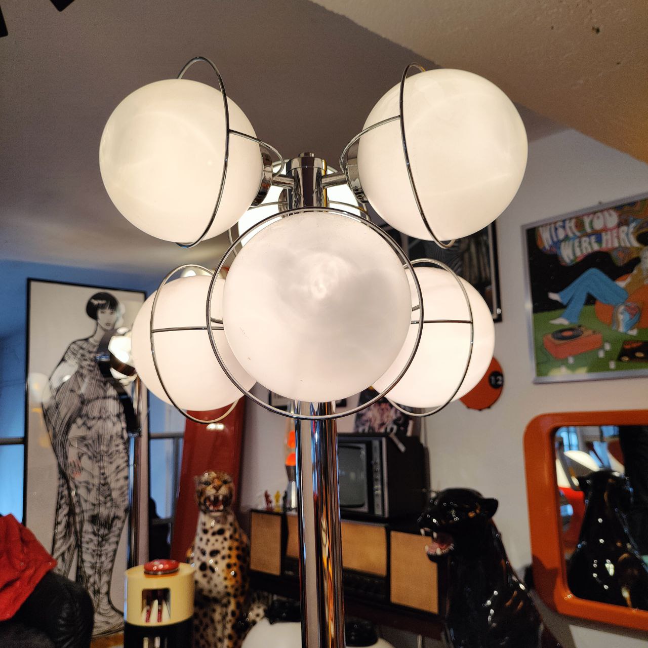 Chrome floor lamp | 70's