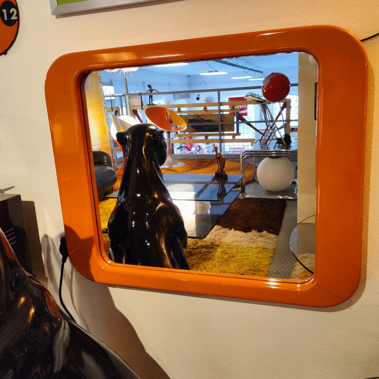 Orange Space Age Mirror | 70's – VintageWorldMilano