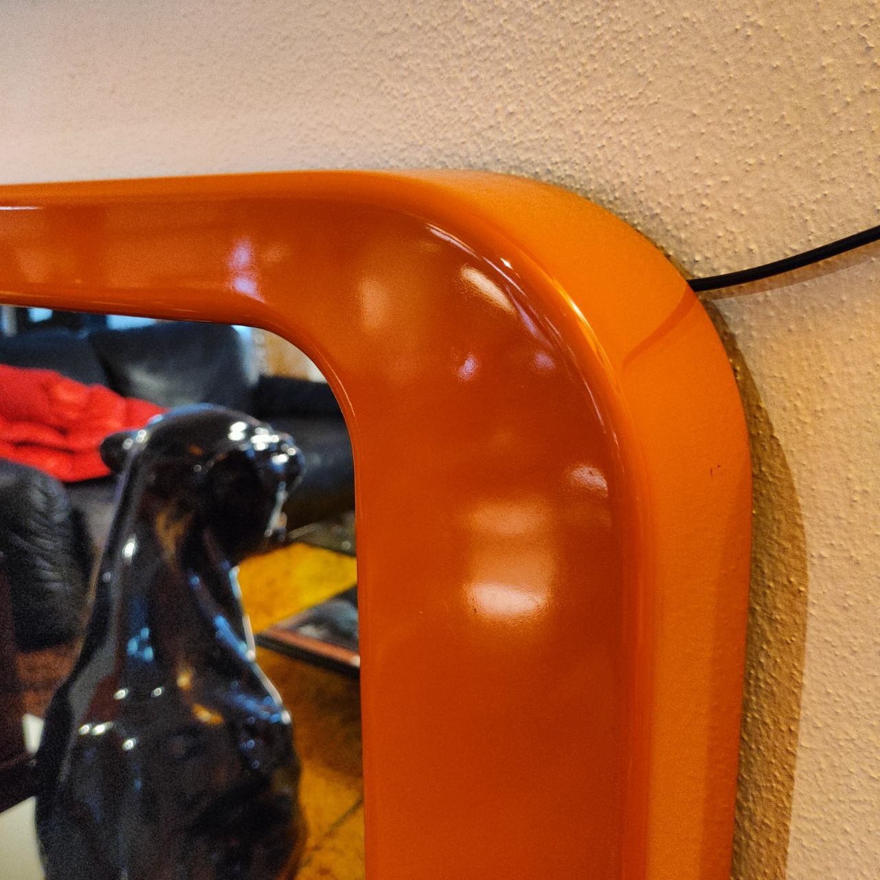 Orange Space Age Mirror | 70's