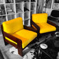 Armchair in wood and velvet | 70's