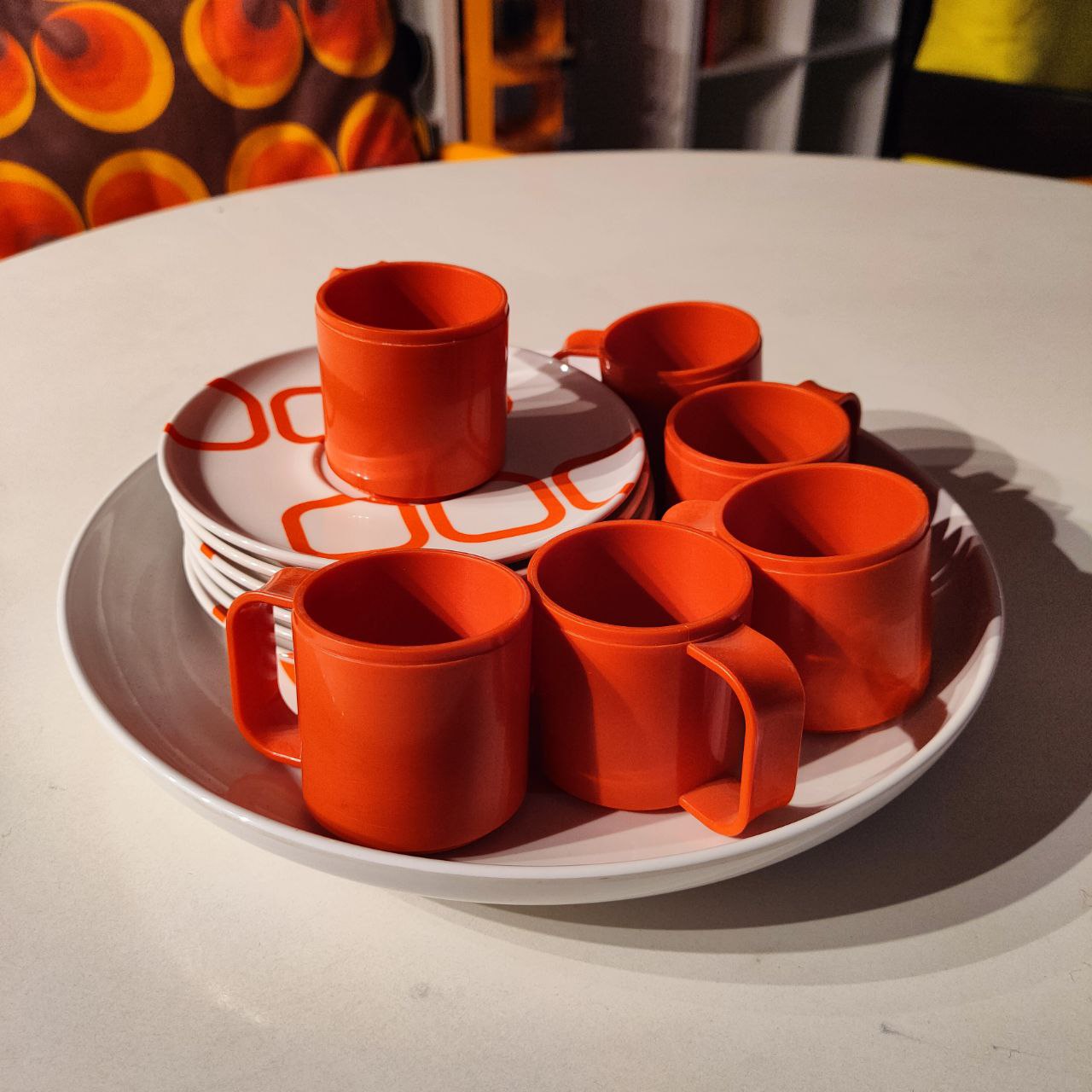 Joe Style Coffee Cups and Tray | 70's