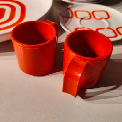 Joe Style Coffee Cups and Tray | 70's