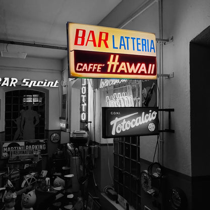 Insegna luminosa - Bar Latteria - Caffè Hawaii | Anni '70