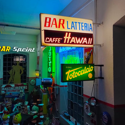 Insegna luminosa - Bar Latteria - Caffè Hawaii | Anni '70