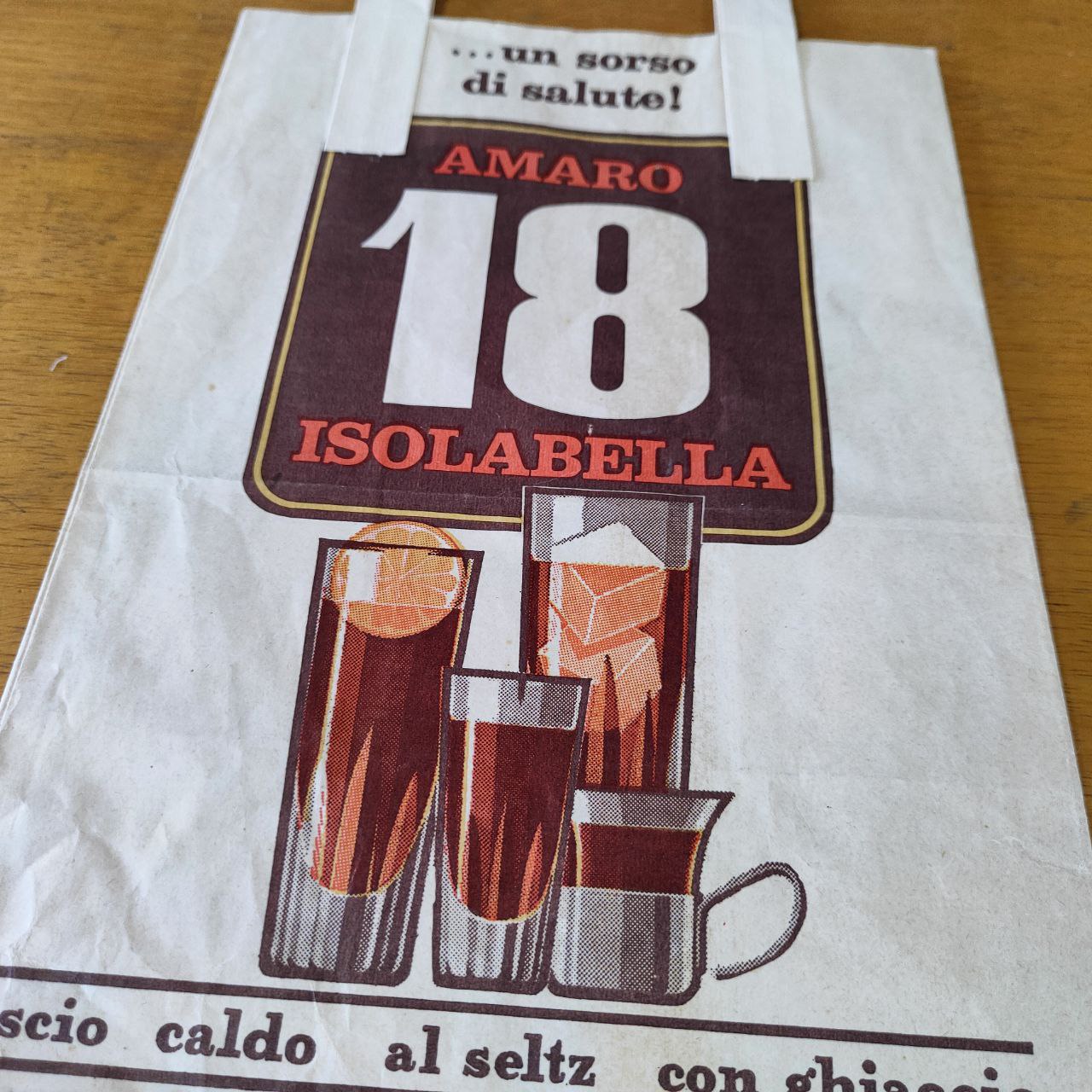 Sacchetto pubblicitario - Amaro 18 Isolabella | Anni '70