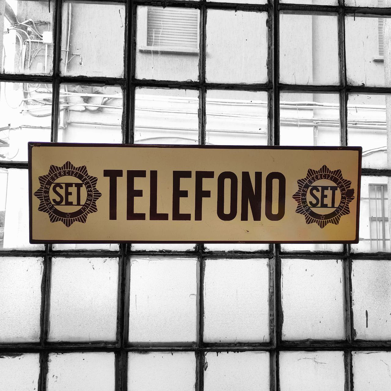 Insegna smaltata - Telefono SET | Anni '50