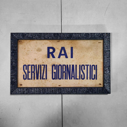 Cartonato in cornice - RAI Servizi Giornalistici | Anni '60