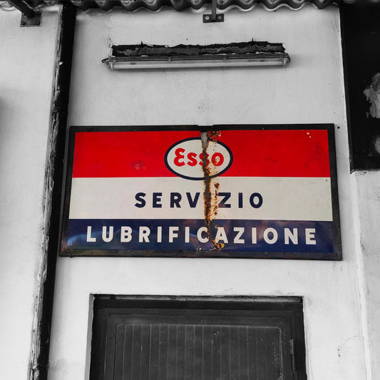 Insegna smaltata - ESSO servizio lubrificazione | Anni '60