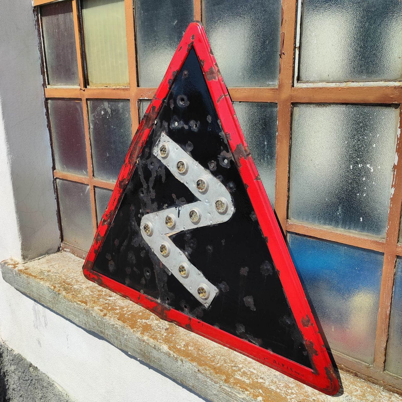 Insegna smaltata - Svolta pericolosa | Anni '60