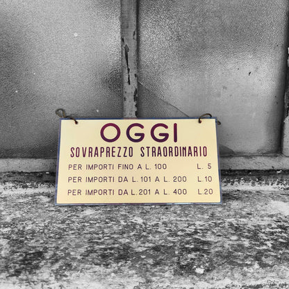 Sign - Today Extraordinary Surcharge | 1970s