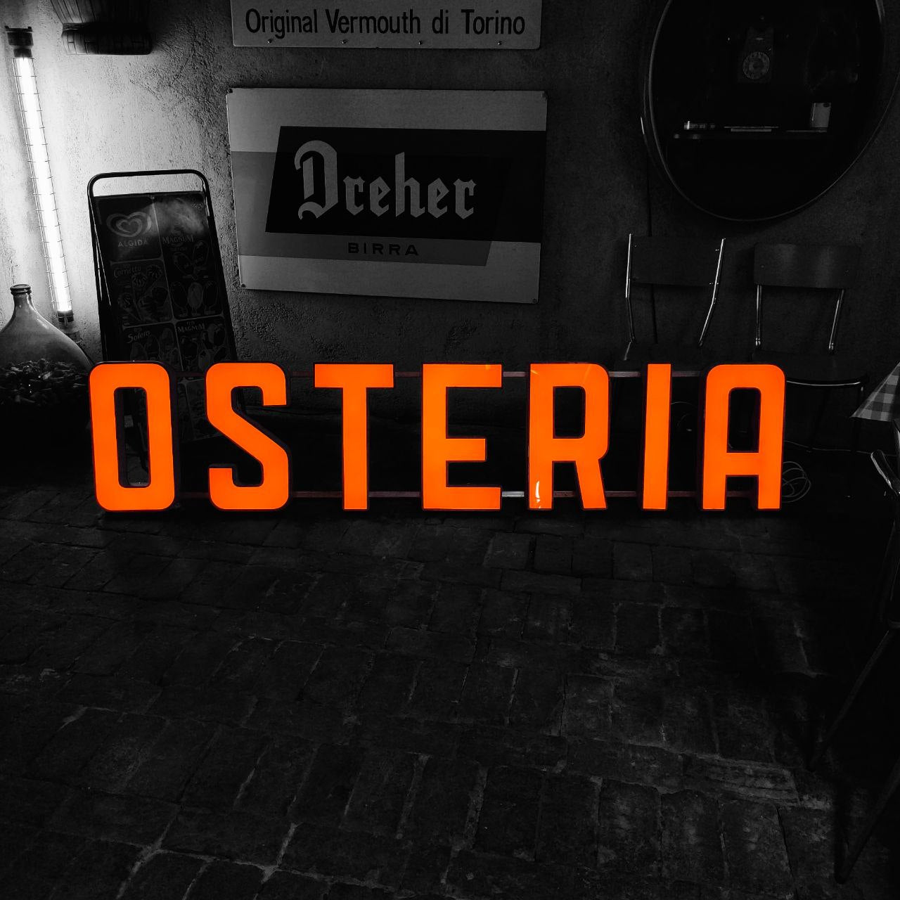 Insegna luminosa - Osteria | Anni '70