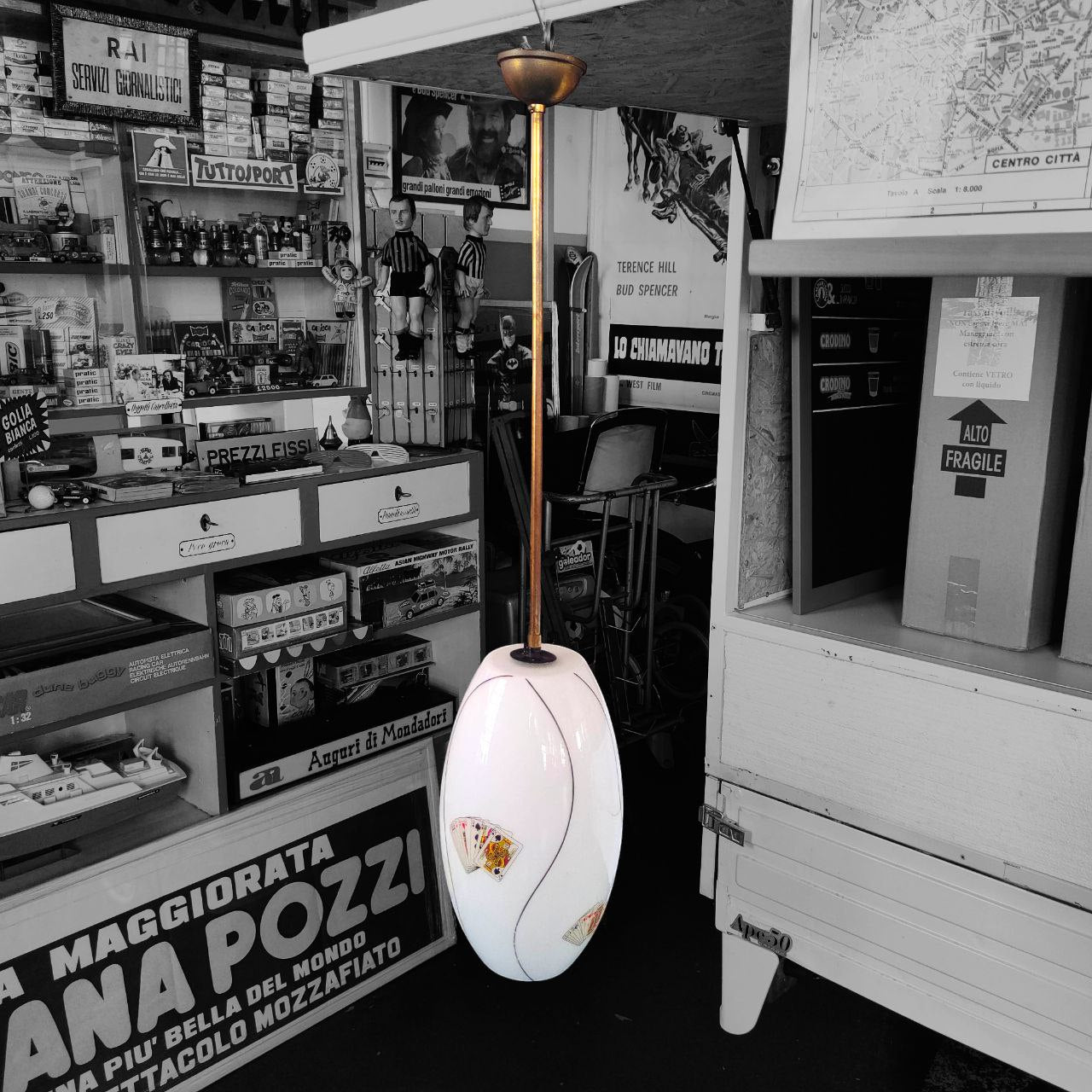 Decorated Glass Chandelier - Playing Cards | 1950s