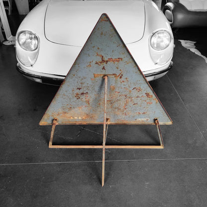 ANAS road sign - slippery road | 1960s