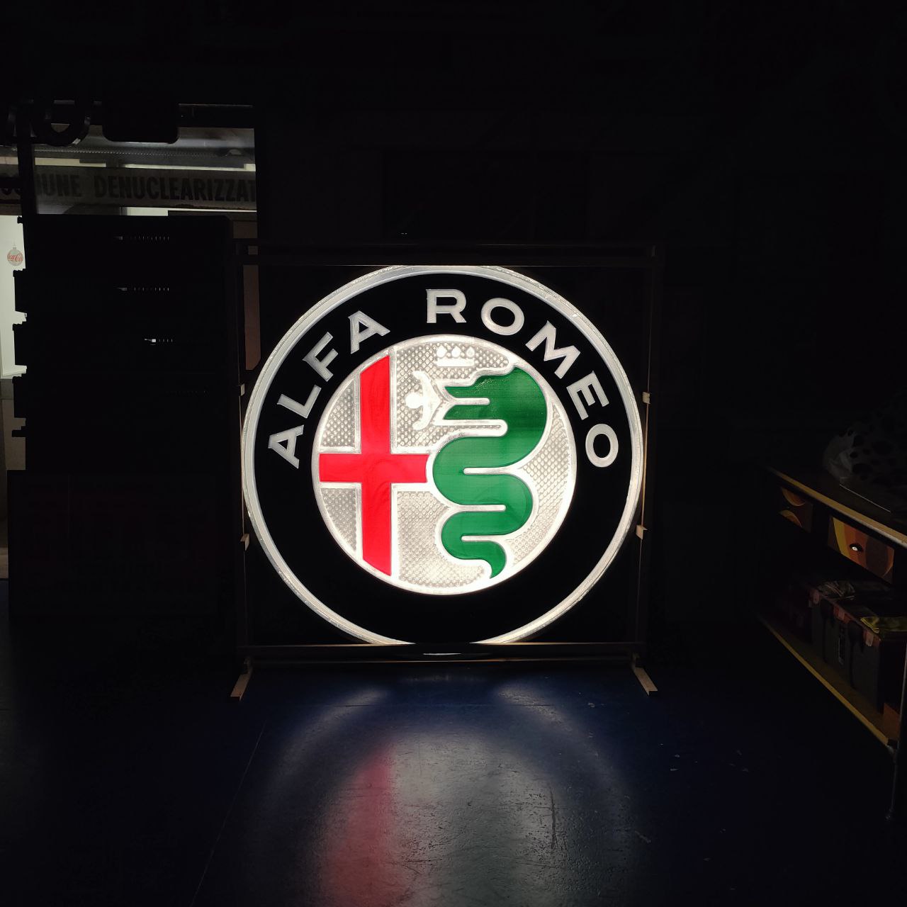 Insegna luminosa - Alfa Romeo (Ø180cm)