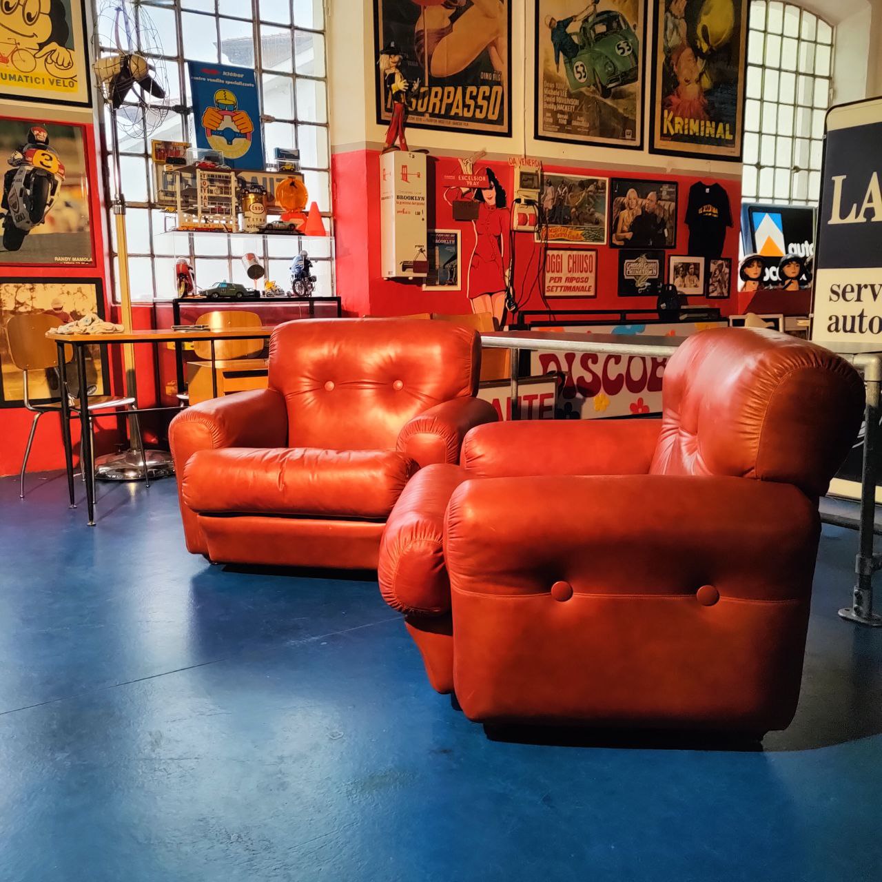 Coppia poltrone in pelle vintage | Anni '70