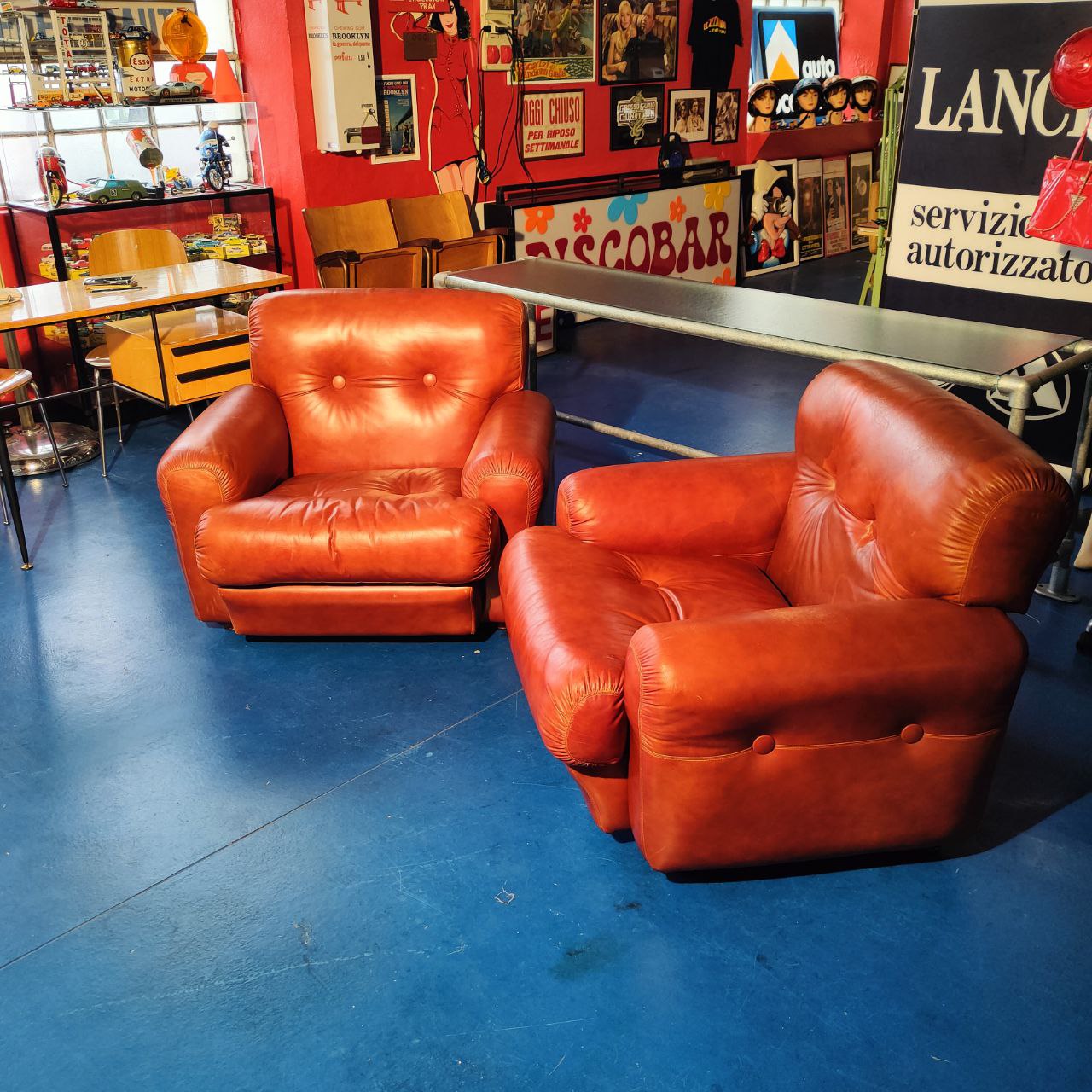Coppia poltrone in pelle vintage | Anni '70