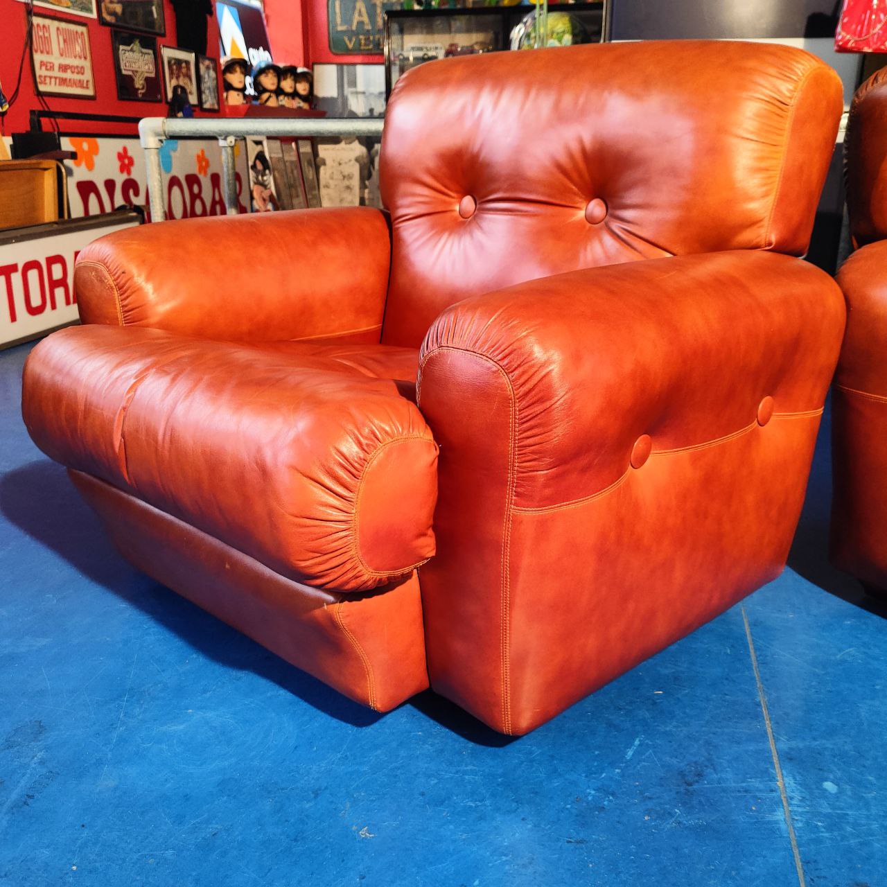 Coppia poltrone in pelle vintage | Anni '70