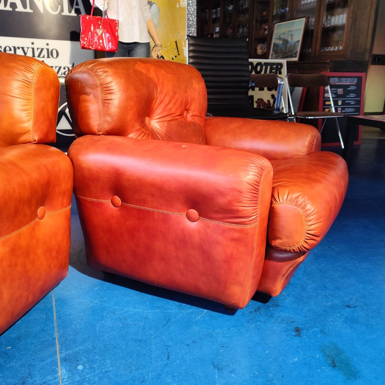 Coppia poltrone in pelle vintage | Anni '70