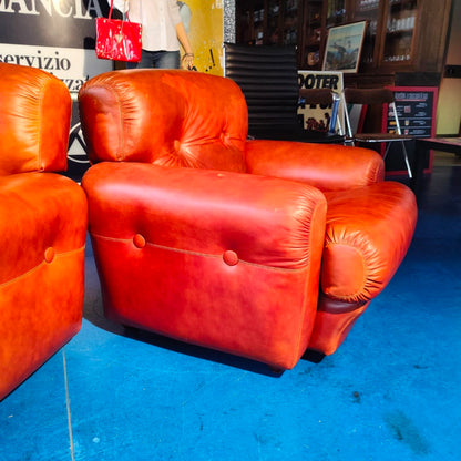 Coppia poltrone in pelle vintage | Anni '70