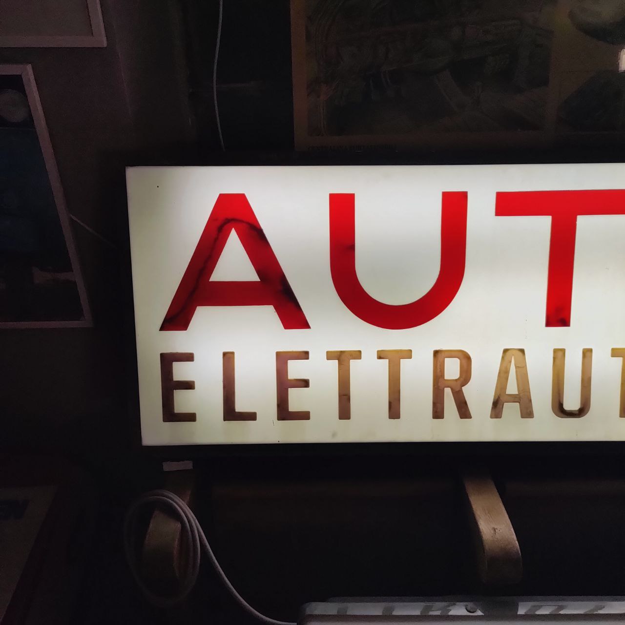 Insegna luminosa - Autofficina Elettrauto Carburatorista | Anni '60