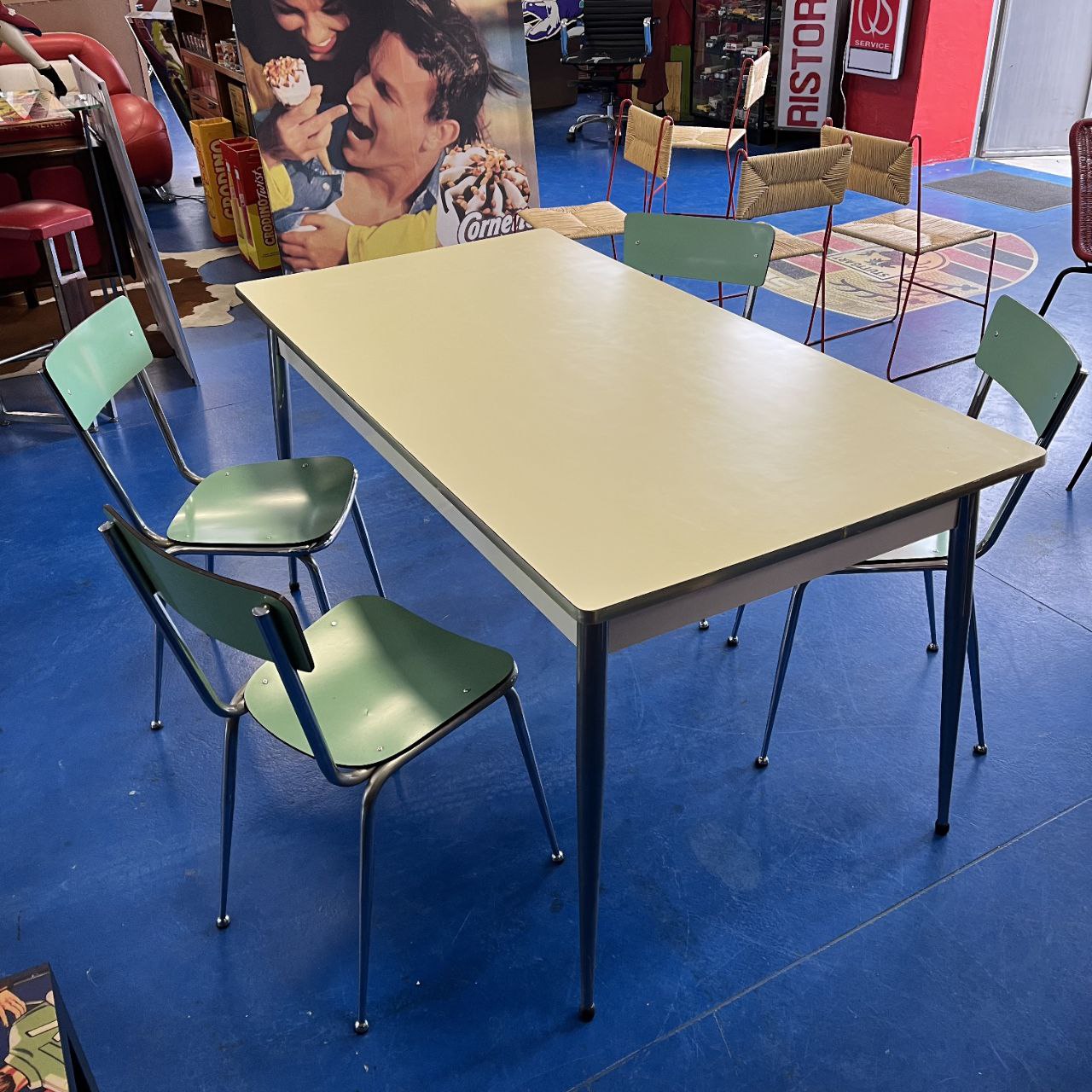 Tavolo in formica con sedie | Anni '70