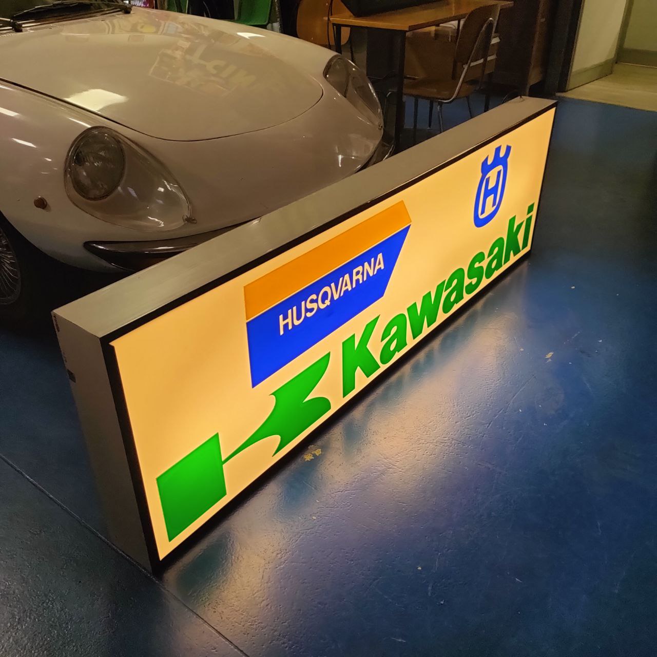 Insegna luminosa - Kawasaki Husqvarna | Anni '80