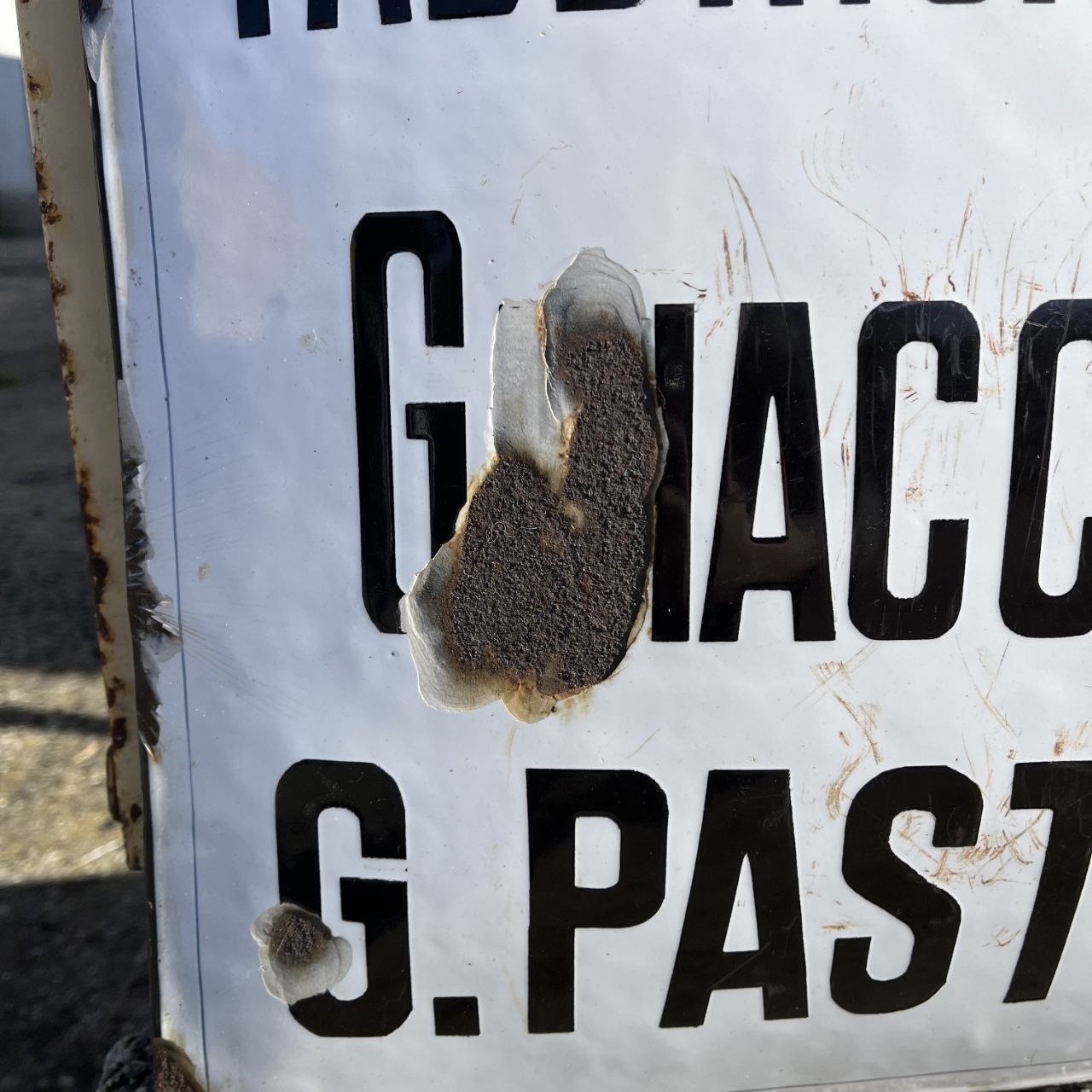 Targa smaltata - Fabbrica di Acque Gazose e Ghiaccio Artificiale | Anni '30