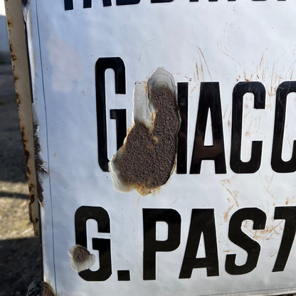 Targa smaltata - Fabbrica di Acque Gazose e Ghiaccio Artificiale | Anni '30