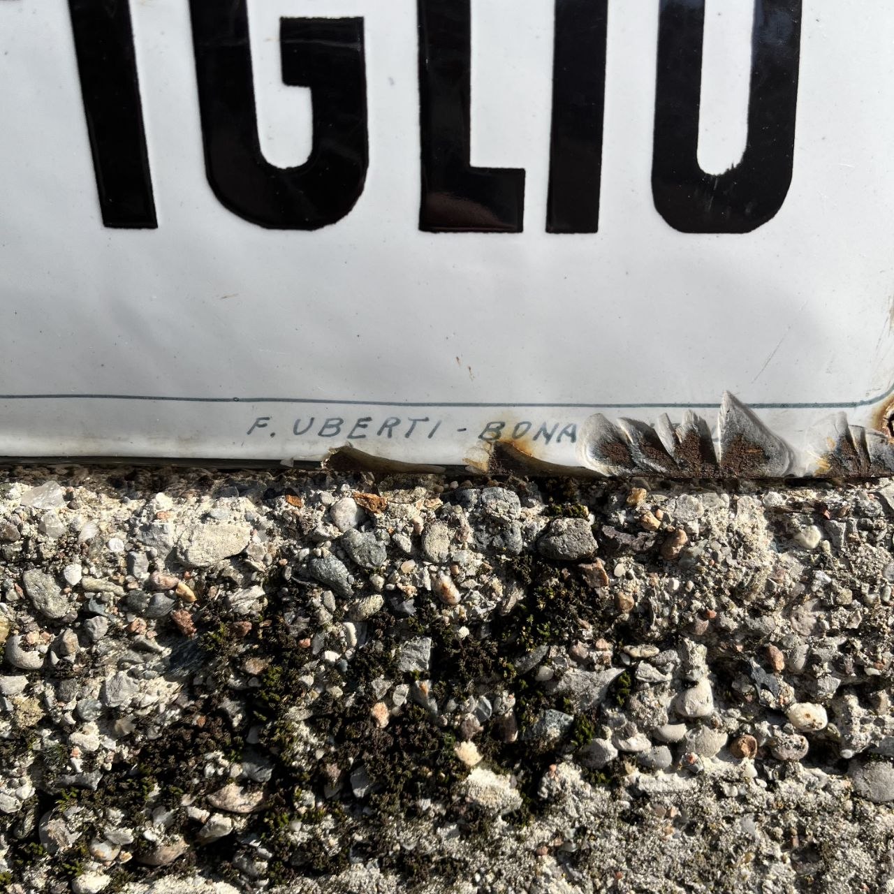 Targa smaltata - Fabbrica di Acque Gazose e Ghiaccio Artificiale | Anni '30