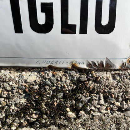 Targa smaltata - Fabbrica di Acque Gazose e Ghiaccio Artificiale | Anni '30