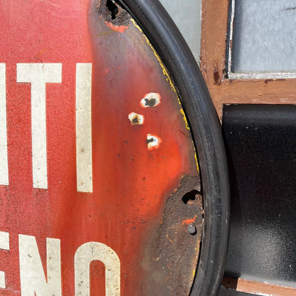 Insegna smaltata - Attenti al Treno | Anni '50