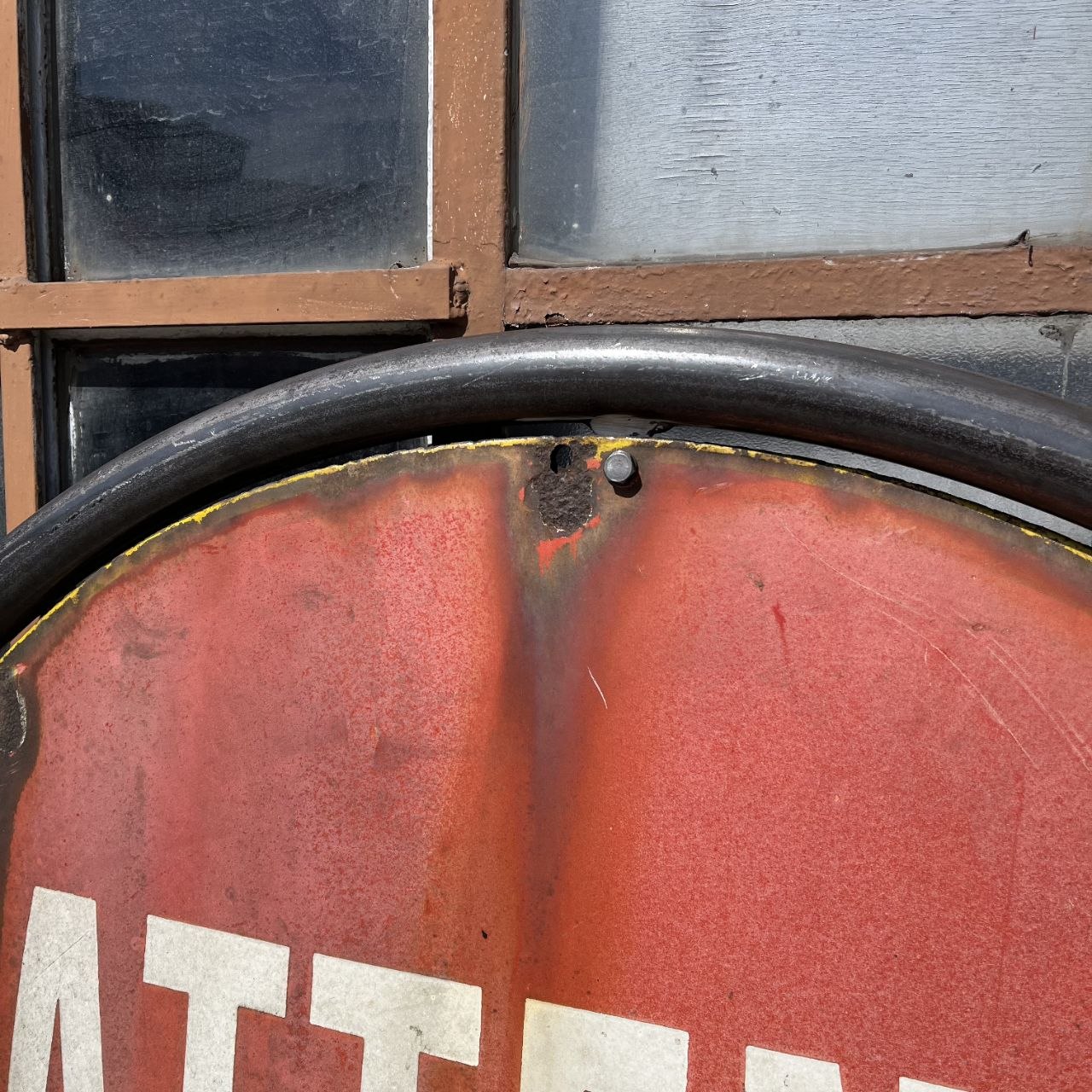 Insegna smaltata - Attenti al Treno | Anni '50