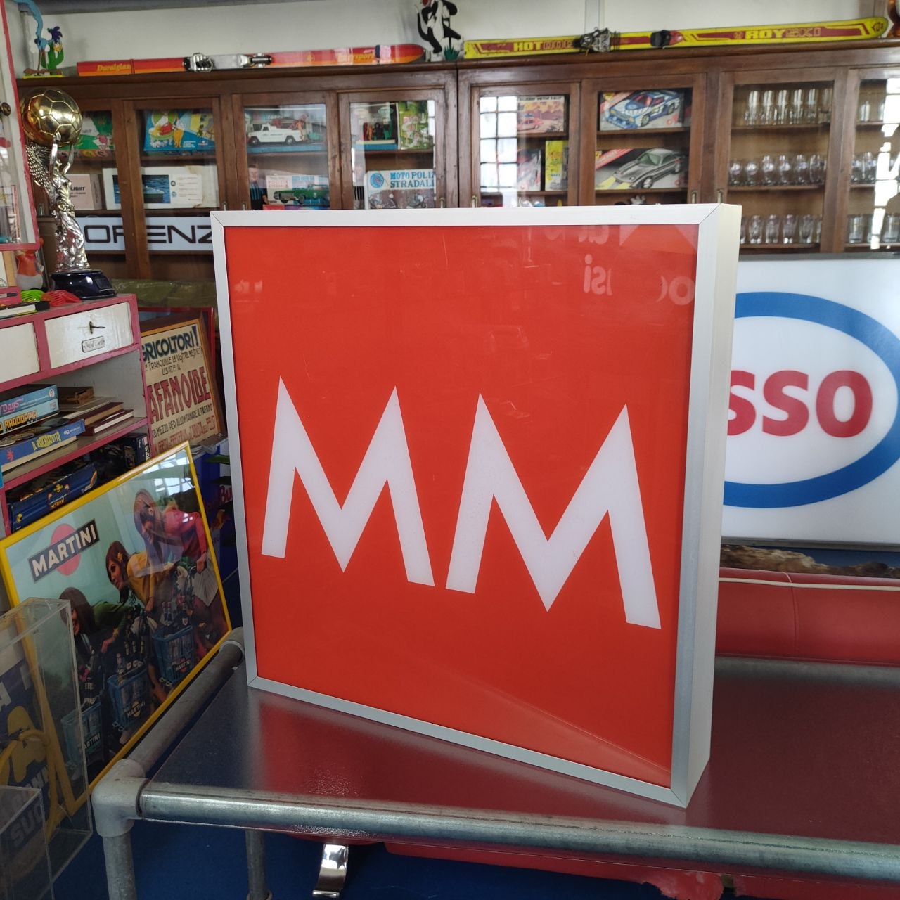 Insegna luminosa - Metropolitana Milano MM | Anni '70