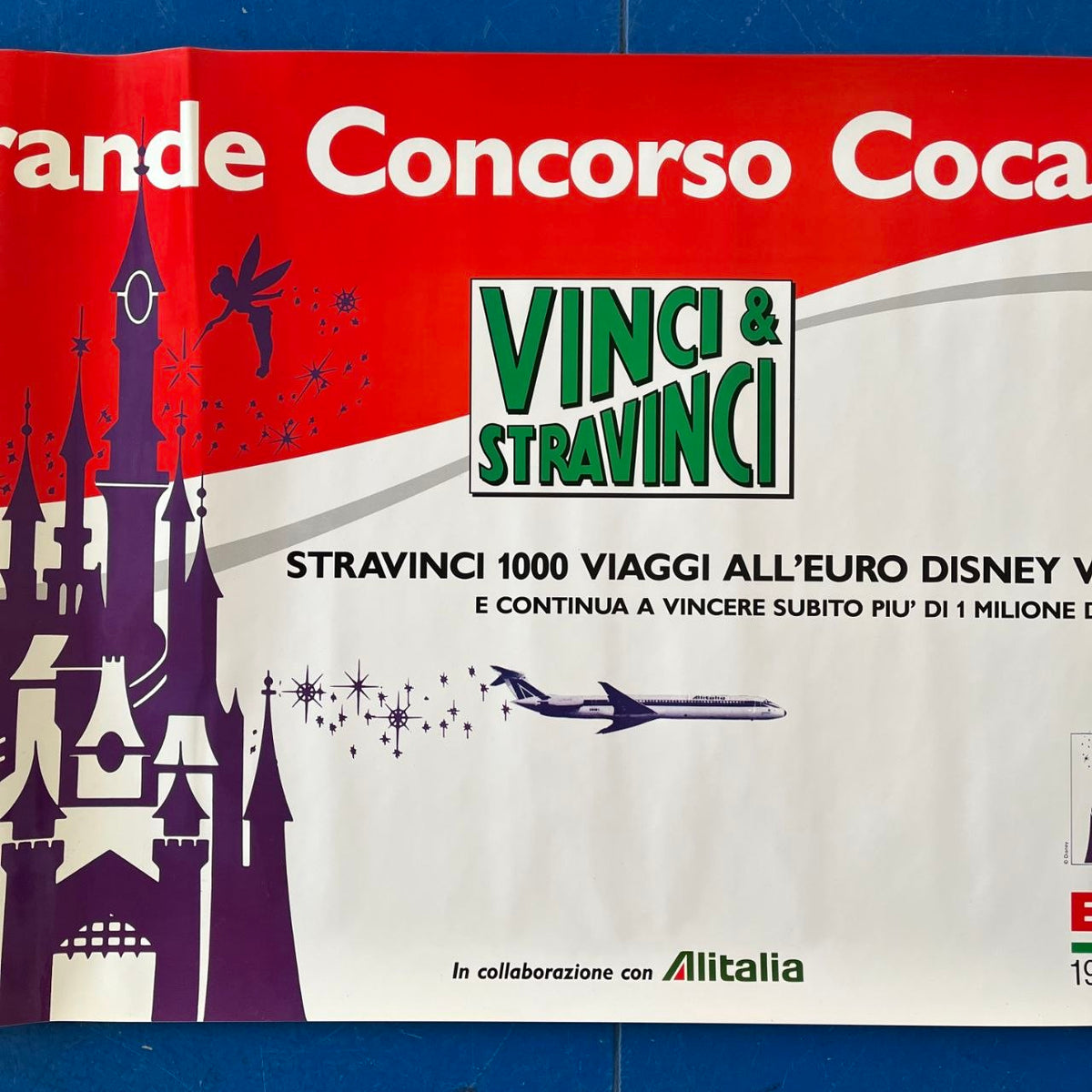 Adesivo pubblicitario - Coca-Cola Concorso Euro Disney Alitalia