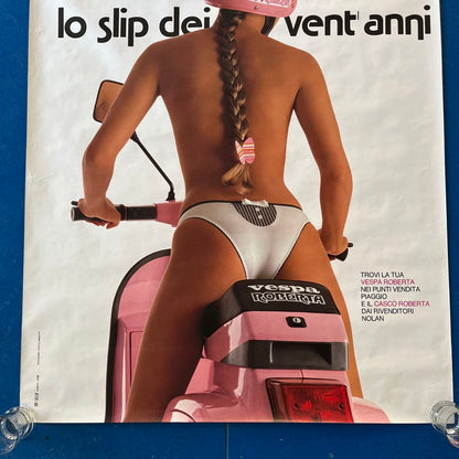 Manifesto pubblicitario - Roberta lo Slip dei vent'anni - Piaggio Vespa (1988)