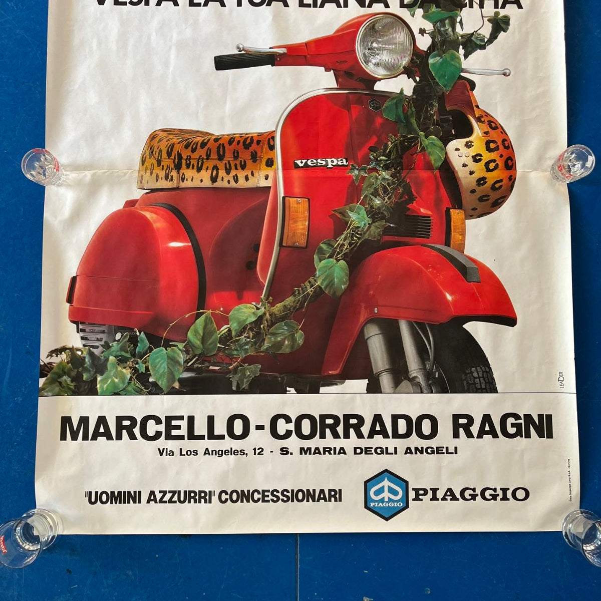 Manifesto pubblicitario - Piaggio Vespa, La Tua Liana Da Città | Anni '80