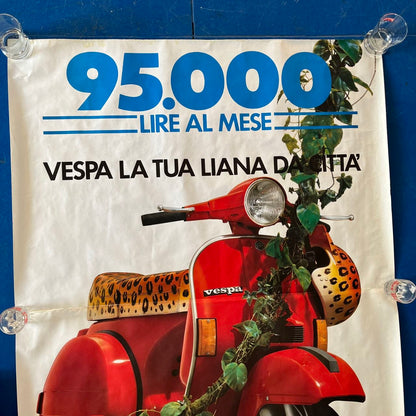 Manifesto pubblicitario - Piaggio Vespa, La Tua Liana Da Città | Anni '80