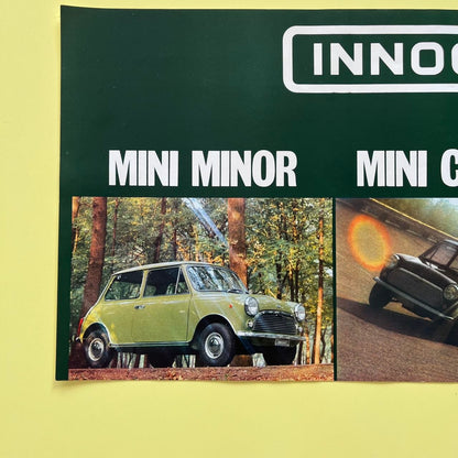Manifesto pubblicitario - Innocenti, Mini Minor, Mini Cooper, Mini Matic