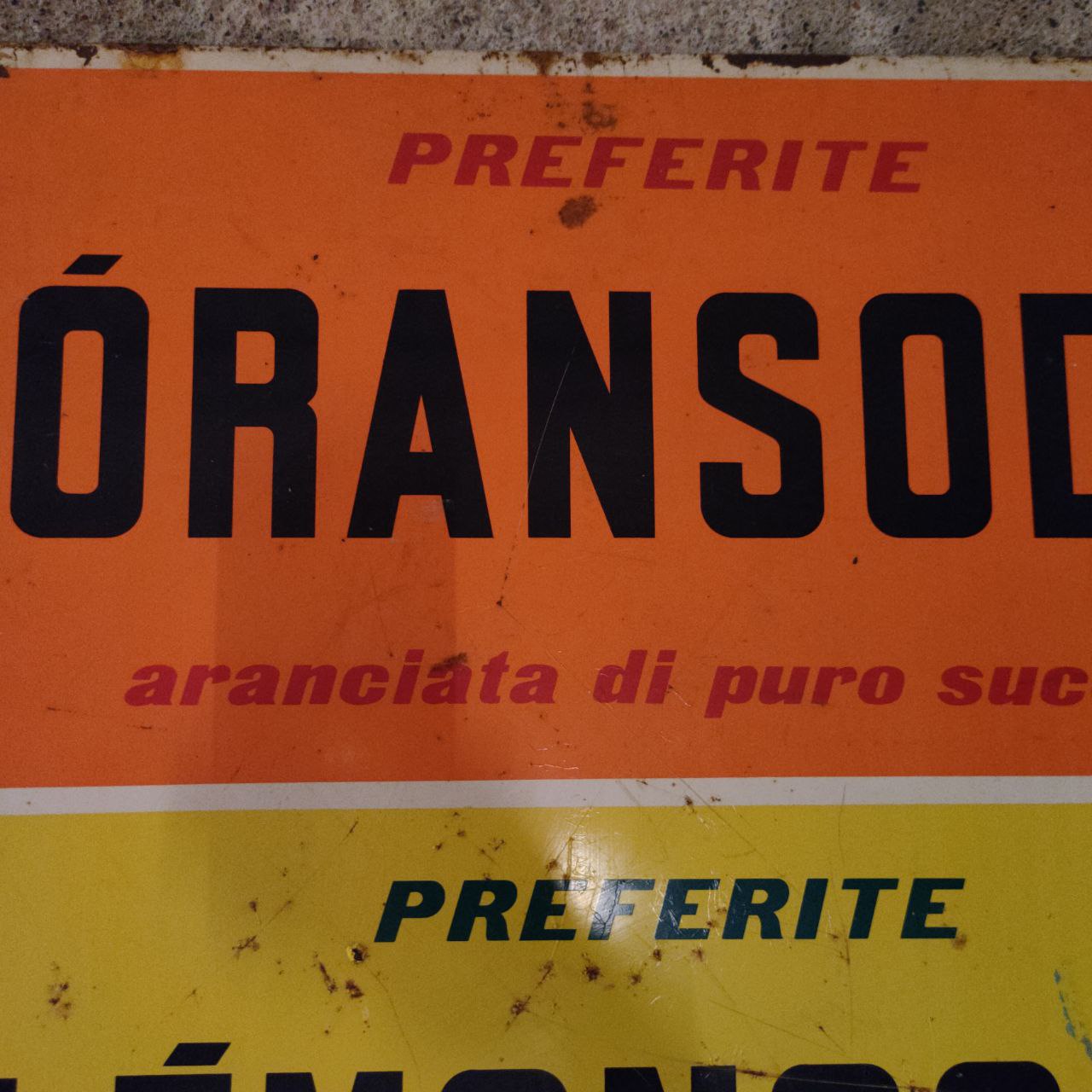 Enamelled sign - Oransoda Lemonsoda | 60's